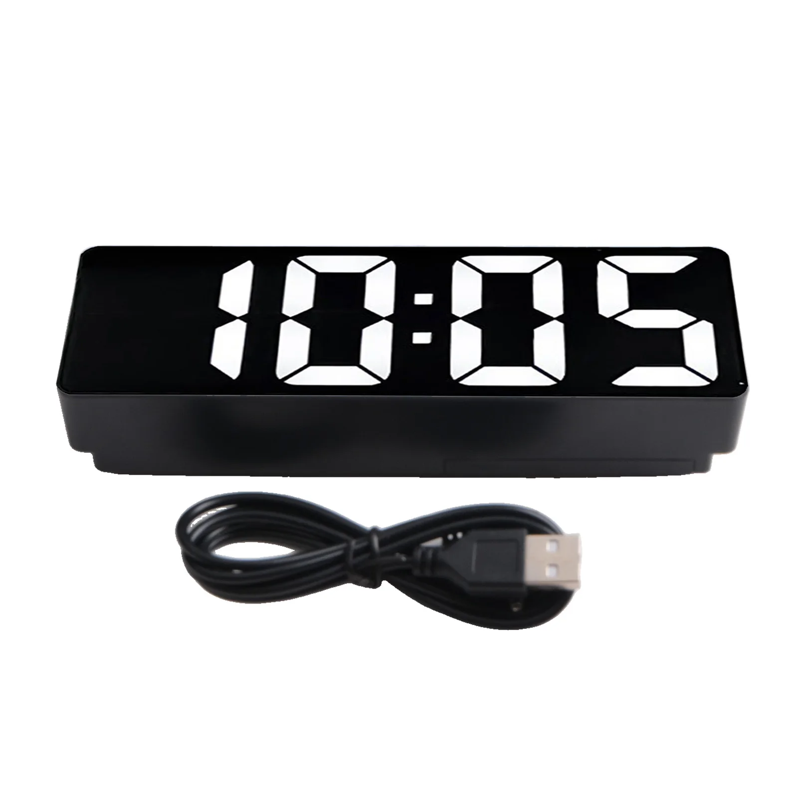 Clear Font Desk Alarm Clock Exquisite Home Decor Clock Workday Alarm Modes Adjustable Brightness Dual Power Supply