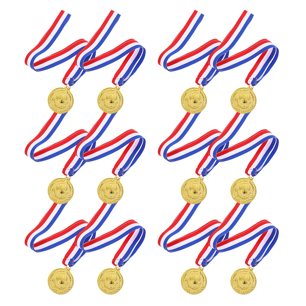 

12pcs Sports Medals For Gold Silver Set Soccer Basketball Baseball Football Awards Party Favors Team