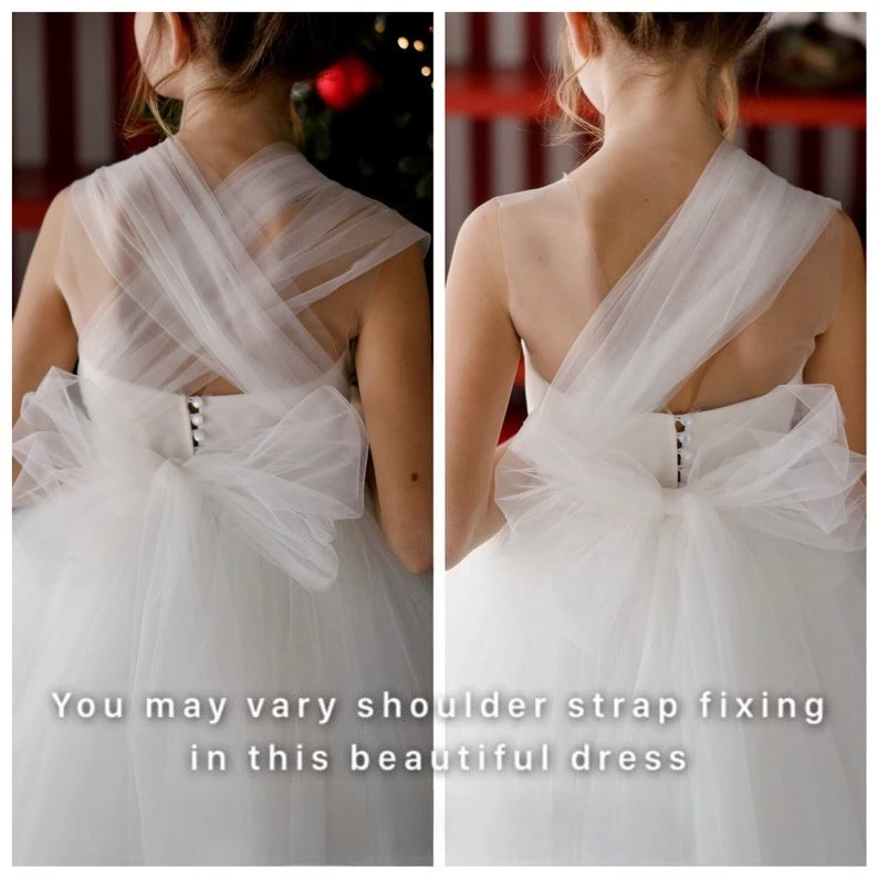 Rustic Flower Girl Dress Tulle Tutu Toddler Princess Girl Wedding Dress Baby Tutu Birthday Dress Pageant Dresses for Girls