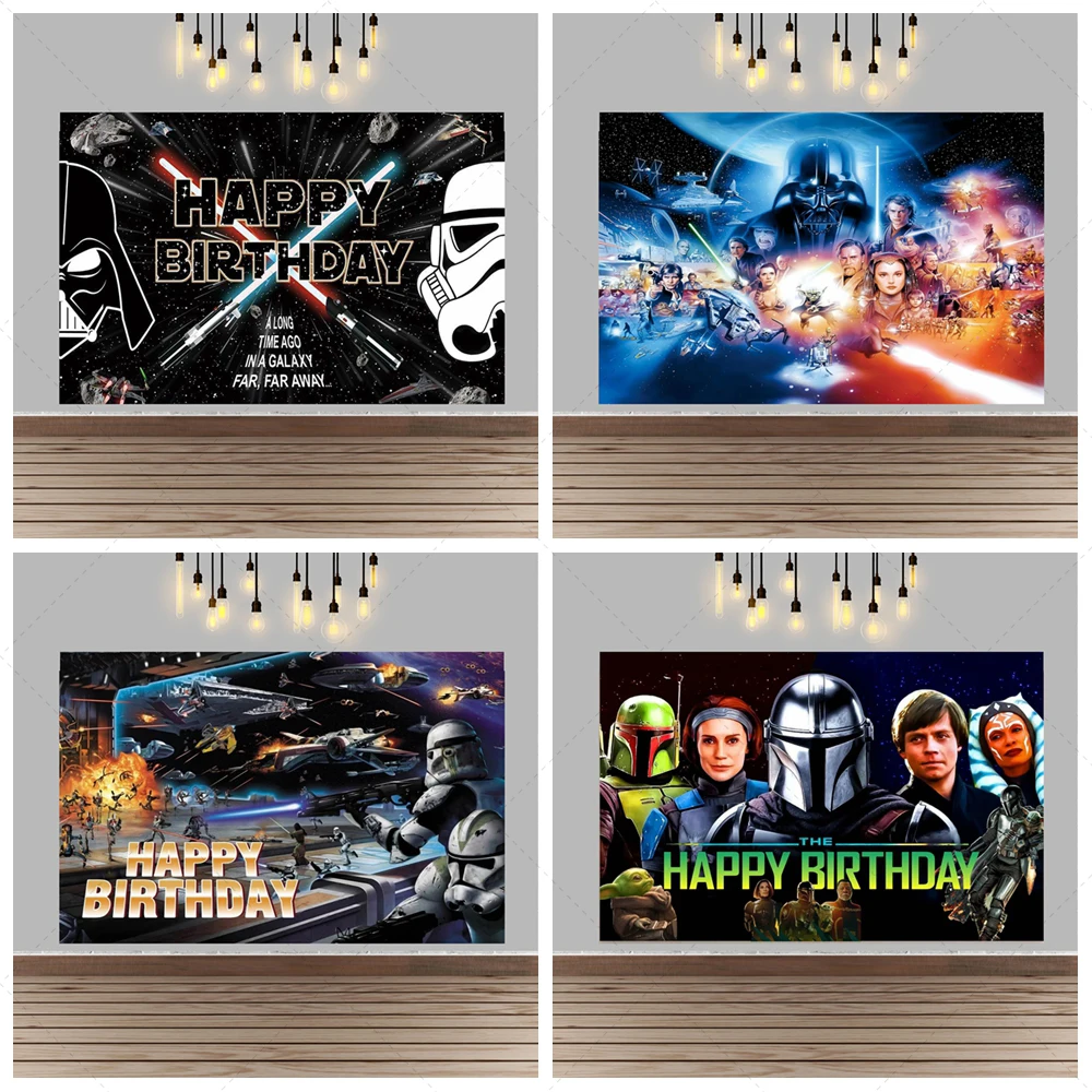 Starry Space War Background Main Challenge Light Sword Birthday Supplies Supplies Men's Birthday Decoration Decoration Tools