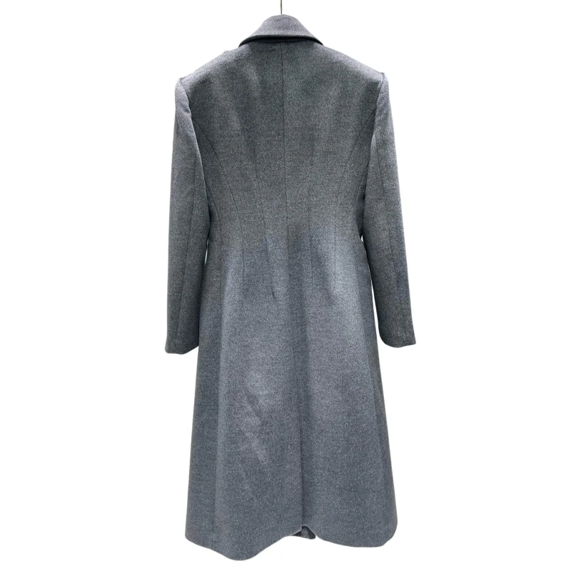 24new outerwear novos casacos e jaquetas 90% lã novo casaco de lã cinza trench coat longo casaco de lã casaco de alta qualidade fino ajuste