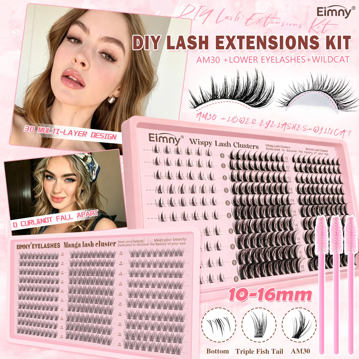 EIMNY Manga Wimpern-Cluster, natürliche Anime-Einzelwimpern, einfache Wimpernverlängerung zum Tragen zu Hause, wiederverwendbare weiche Cluster-Wimpern
