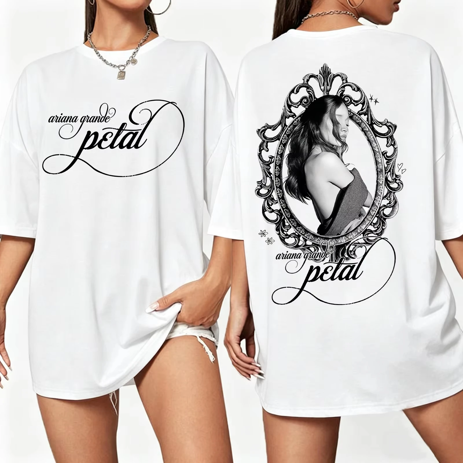 Ariana Grande Petal Album T-shirt men and women 2026 summer new Fashion Short Sleeve Tees cotton Breathable Male Clothes Y2K