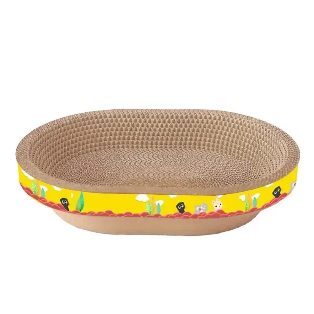 Cat Scraper Cat Scratching Board Claw Grinding Toy Oval Corrugated Box Wear-resistant Cat Nest Pets Accessories Scraper for pets