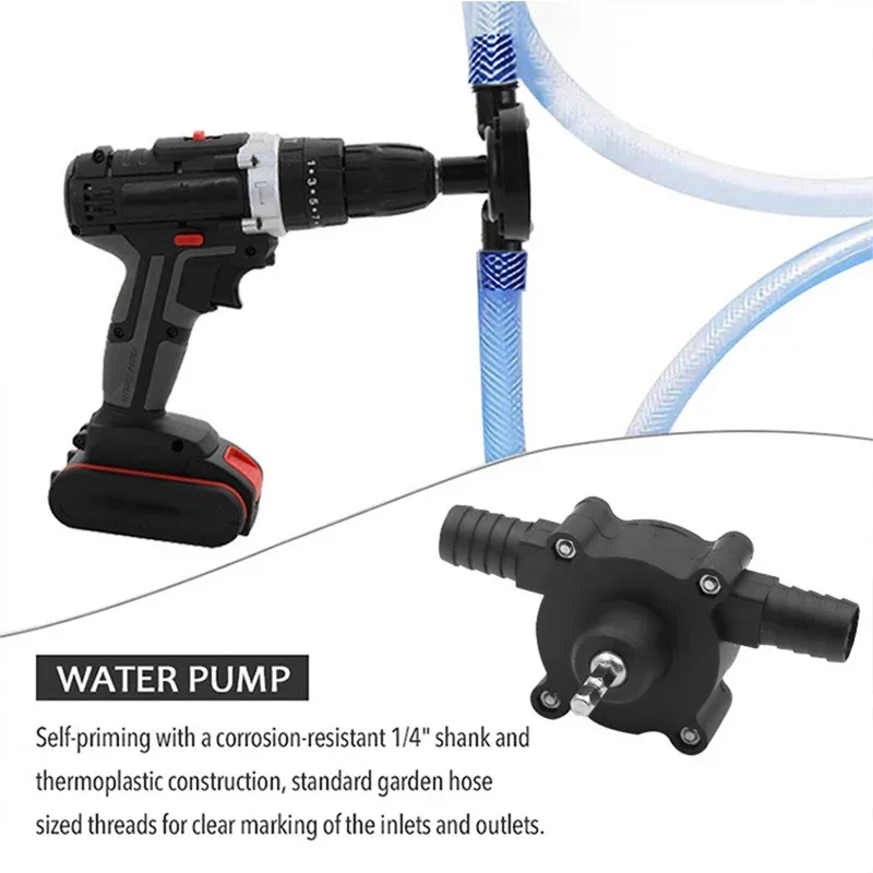 Portable Electric Drill Pump Diesel Oil Fluid Water Pump Mini Hand Self-priming Liquid Transfer Pumps Home Garden Outdoors