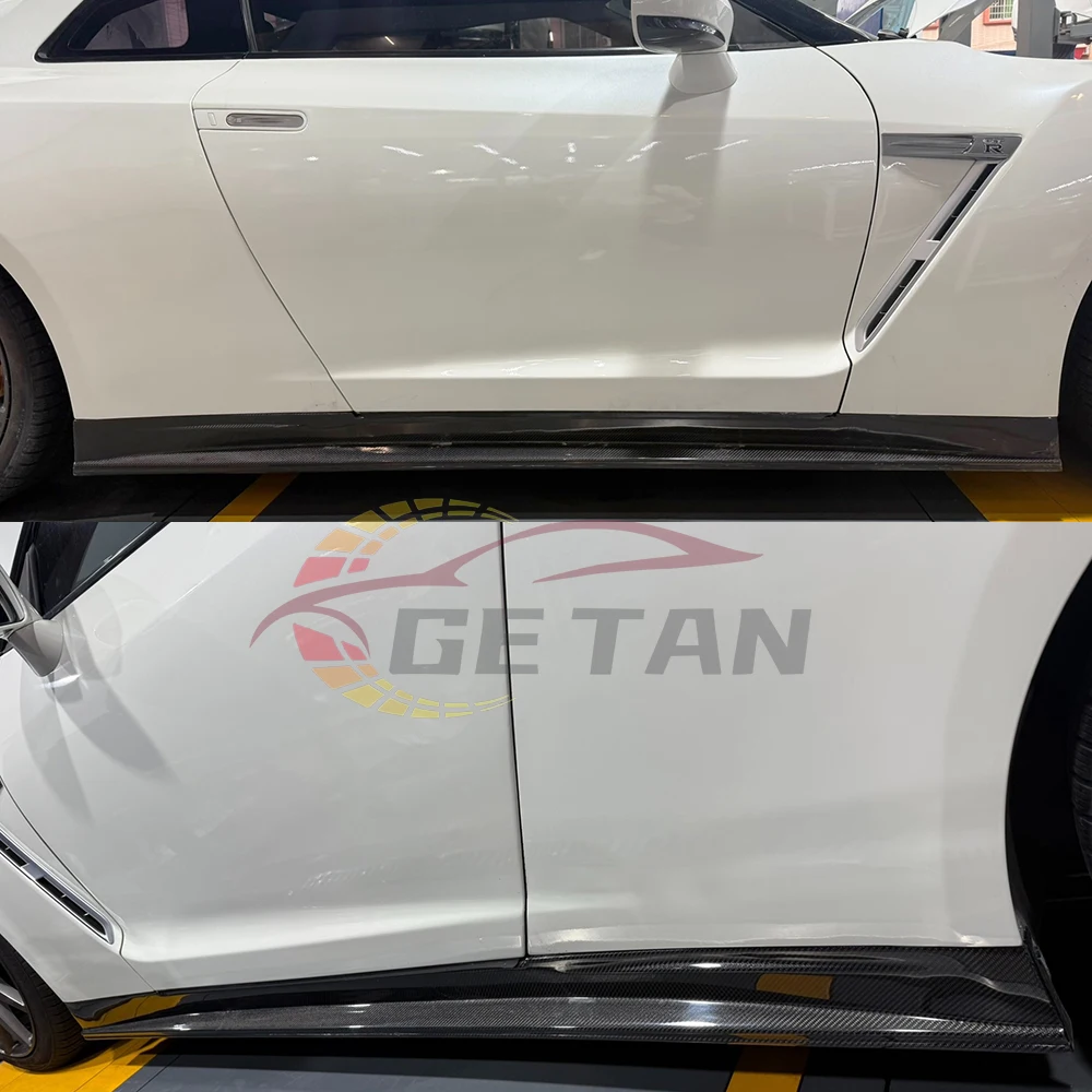 TS Style Carbon Fiber Side Skirts for Nissan GTR R35 2008-2016 Years Carbon Fiber Running Boards