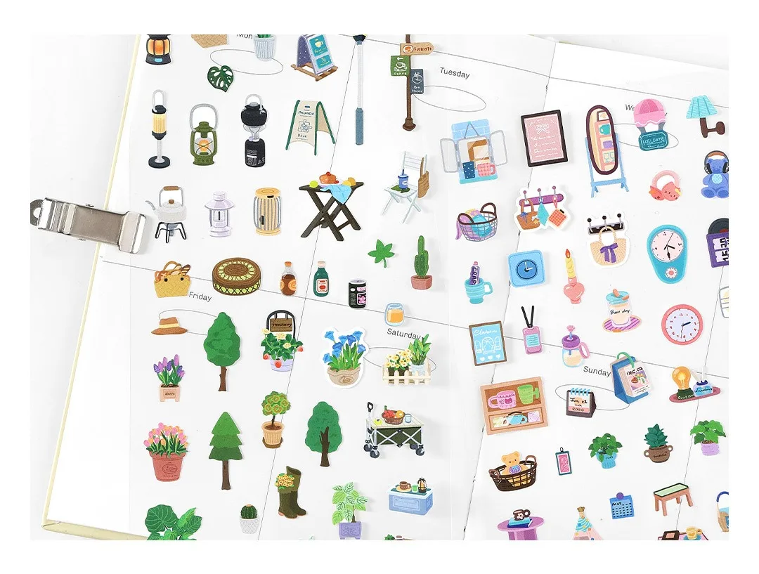 Niedliche Scrapbooking-Aufkleber, Junk-Journal-Bastelbedarf, Lifestyle-Dekorationselemente für kreatives Schreiben und Erinnerungserhaltung – Detail 26