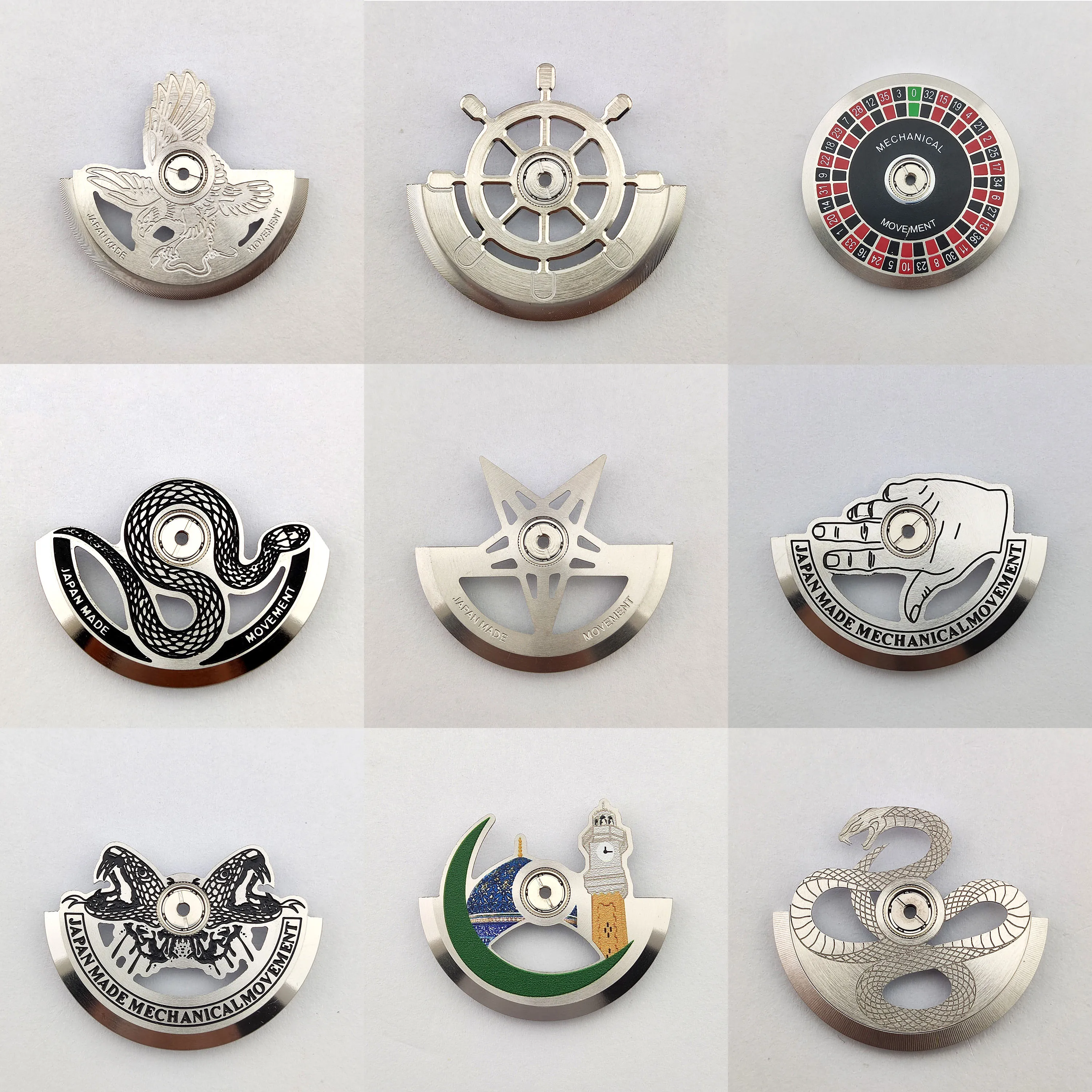 高品質シルバーローター-nh34-nh35-nh36-nh38-4rムーブメント対応-交換部品-nh35振動錘ローター