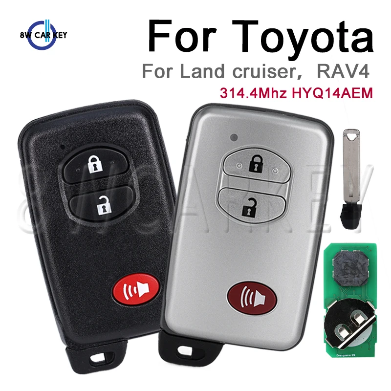 Toyota Car Remote Key for Rav4 Land Cruiser HYQ14AEM HYQ14AAB-660 4D-67 Smart Control Car Keys 314.4MHz 89904-0R060 6601 3370