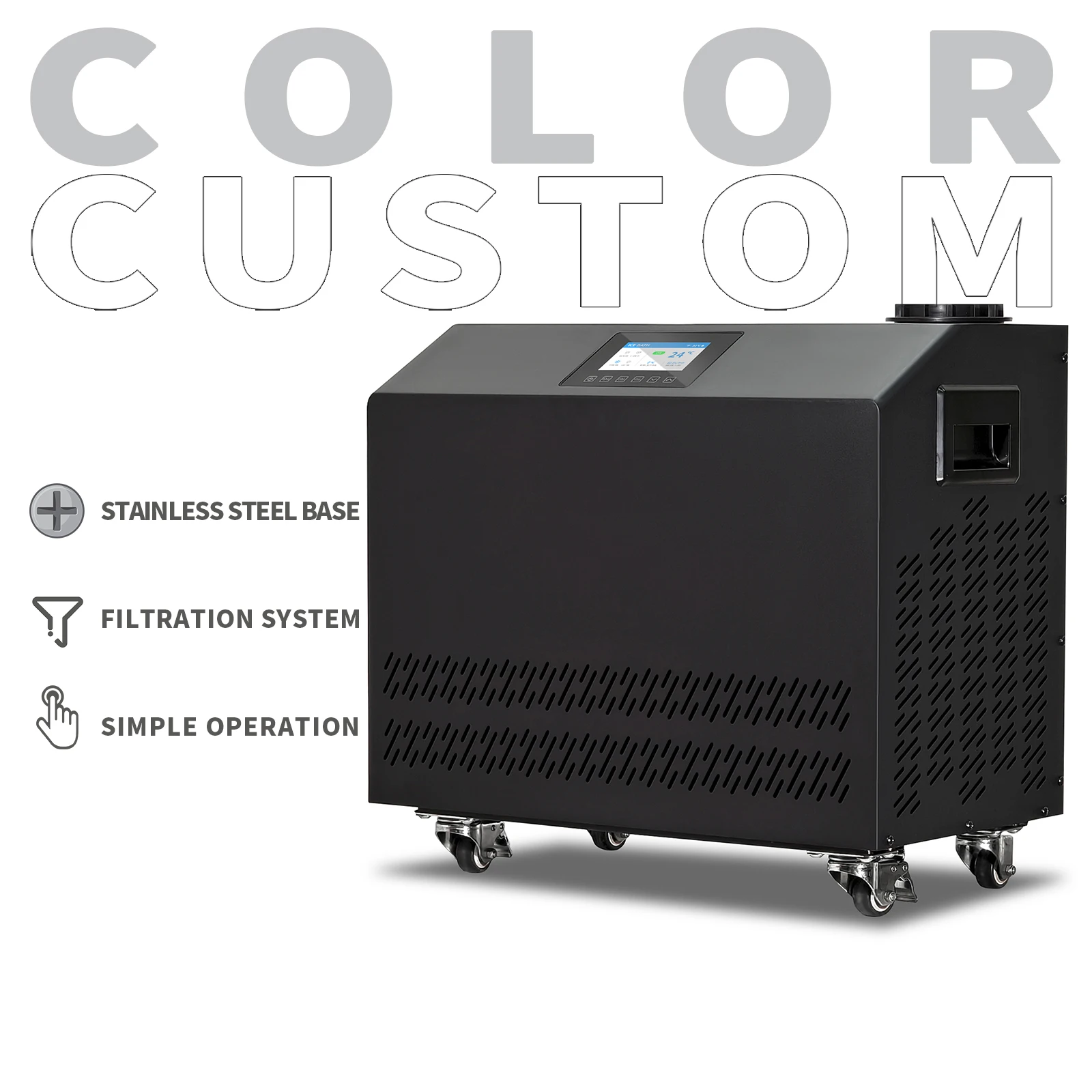 Ice bath and chiller with intelligent monitoring system Heat 1 Household water-cooled ice bath chiller
