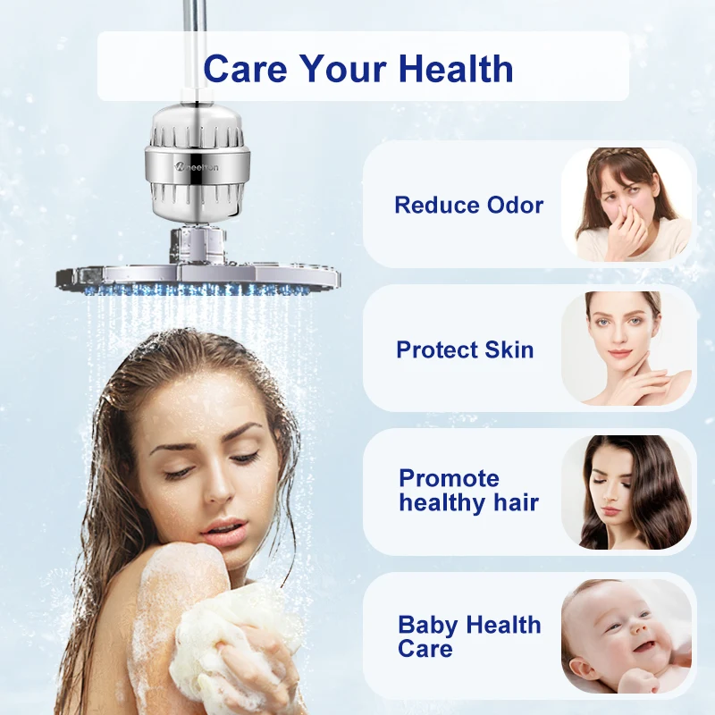 Wheelton Bath Shower Filter(WHT-303-3E) Softener Chlorine & Heavy Metal Removal Water Filter Purifier For Health Bathing