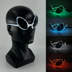 Newstyle EL Alien Glasses Futuristic Soldier sunglasses funny Concert Masquerade NightClub Cool LED Alien Black Sunglasses