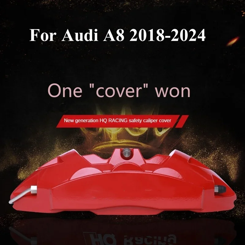 For Audi A8 Car Brake Caliper Cover 3D Aluminum Metal Kit Front Rear Wheel Modification 2018 2019 2020 2021 2022 2023 2024