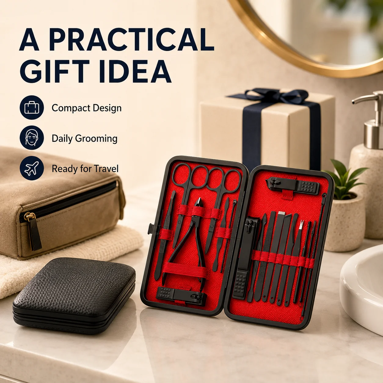 1/2/3/4 Set Piece Set Premium Stainless Steel Nail Grooming Kit - Professional Manicure Pedicure Set, Including Cuticle Nippers, Clippers & Cutter Kit - Durable, Precise Tools For Men & Women, Ideal For On-the-Go Beauty