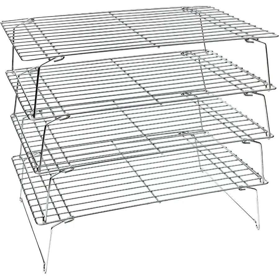 

4-Tier Stackable Cooling Racks for Baking, 100% Stainless Steel Wire Rack, Oven Safe Baking Rack, Oven Rack for Pizza, Cake, Bre