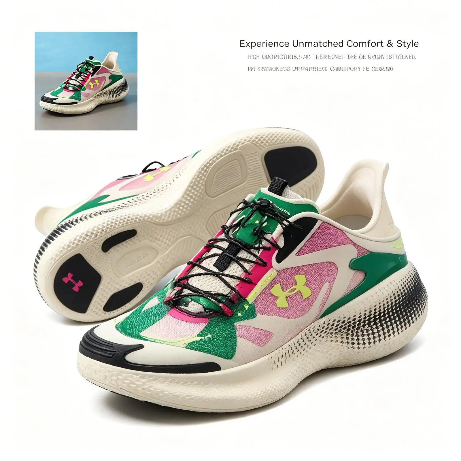 New Under Armour Men's And Women's Ua Echo Sports Fashionable Lightweight Breathable Outdoor Casual Shoes 6006061-142
