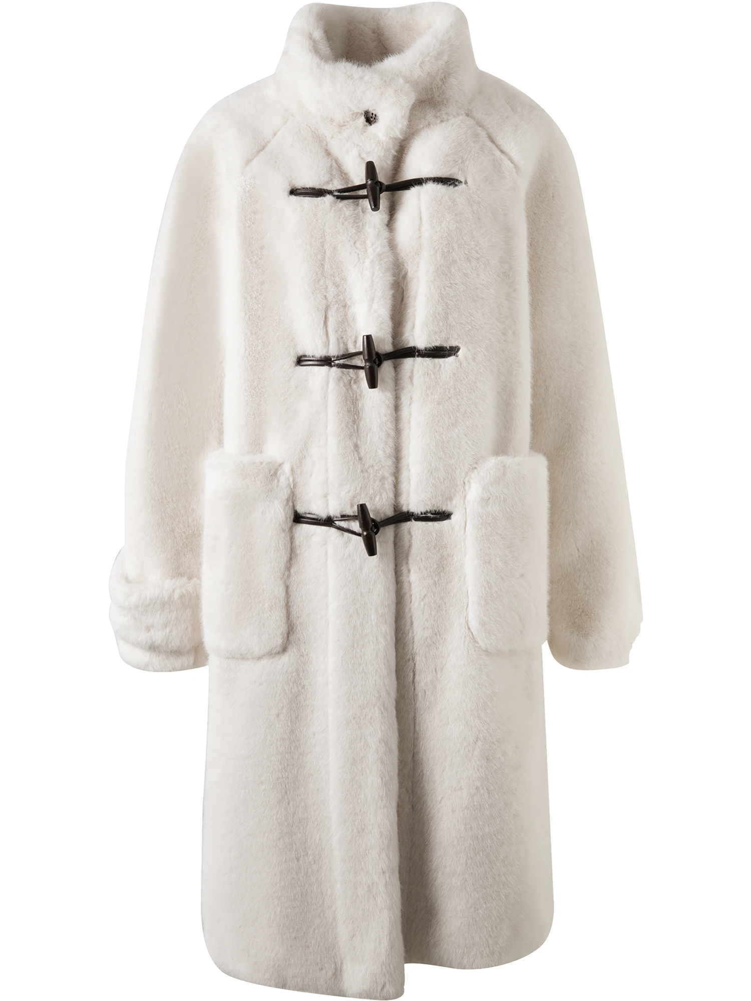 Petite Women's Faux Fur Long Coat - Cozy Preppy Style