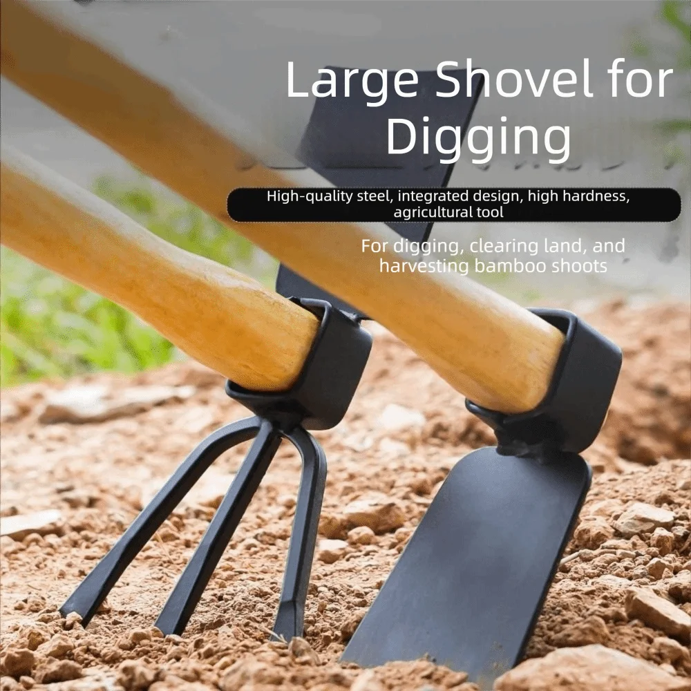 Robust Hardwood Handle Small Hand Hoe High-Strength Metal Head Compact Design Manual Garden Tool Solid Construction