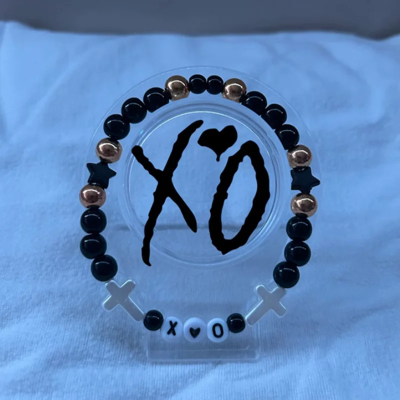 Handmade on the Weeknd Inspired Beaded Bracelet | Black Style|Y2k