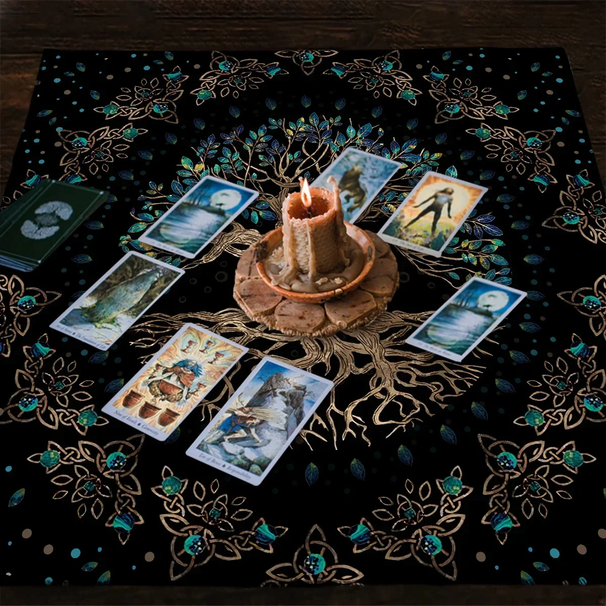 50/75/110/137cm Tarot mat Tree Of Life Tarot Tablecloth Altar Cloth Pagan Spiritual Pendulum Witchcraft Astrology Oracle Card