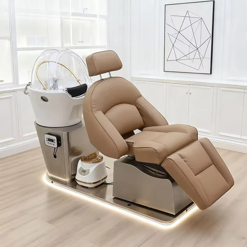 Electric ceramic basin shampoo chair with swivel seat for salons, for head spa and shampoo