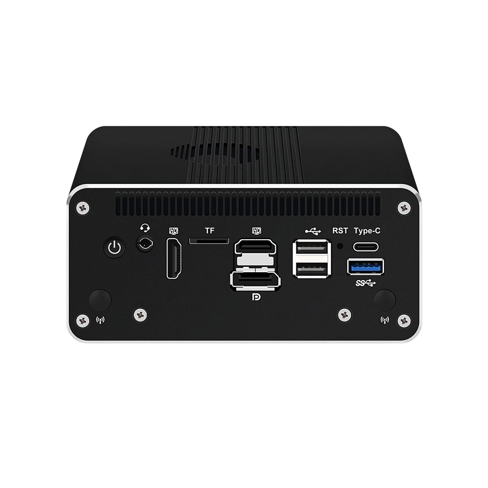 HUNSN-RJ52F Micro Firewall Appliance,Mini PC,Router PC, U300E, Ouro 8505, I5 1240P,4x2.5 Gbps, I226-V,2HD,DP ++,10Gbps, Tipo-C para Dados