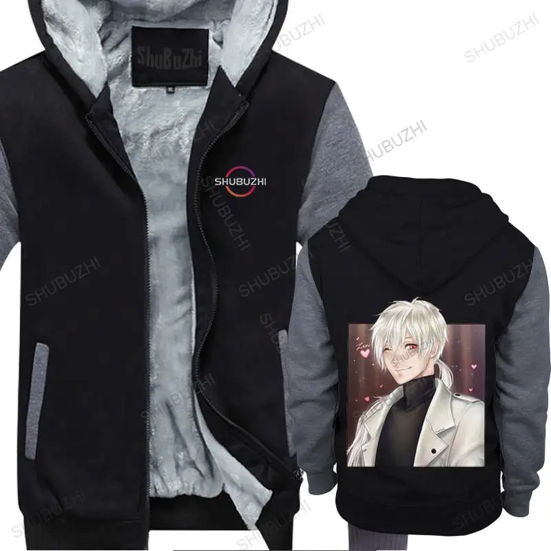 

Cool Mystic Messenger thick hoodie Men Round zipper fall Novel Game Zen Graphic Pure Cotton Slim Fit Gift brand men thick hoodie