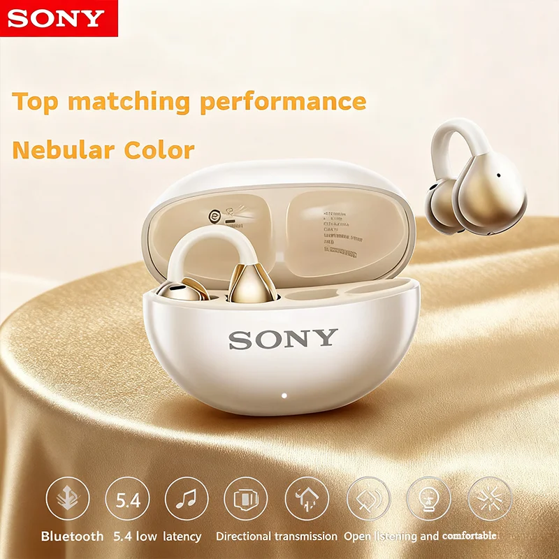 SONY Wireless Open-Ear Clip Earphone Bluetooth5.4 Sport ENC Noise Cancellation Lightweight Sweatproof with Mic for Daily Use