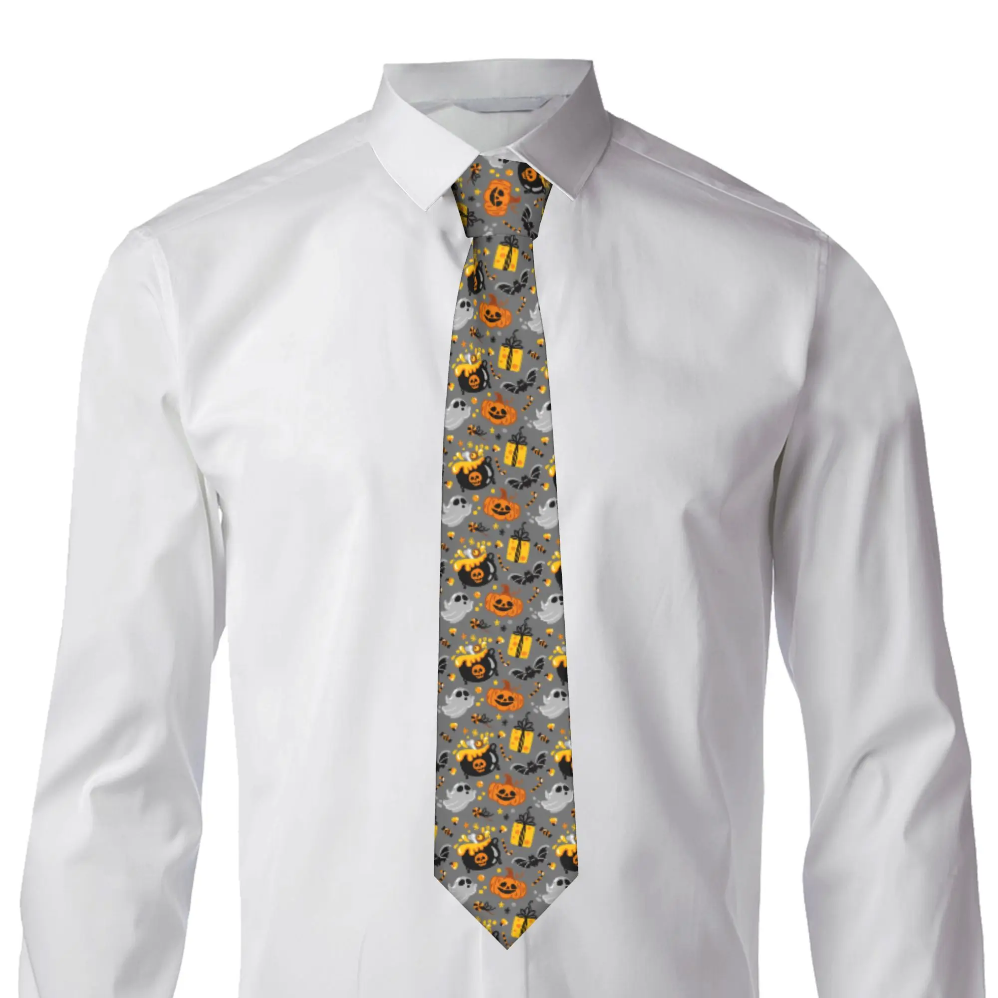 Halloween Pumpkins Neckties Unisex Slim Narrow  Neck Tie for Mens Suits Accessories Gravatas