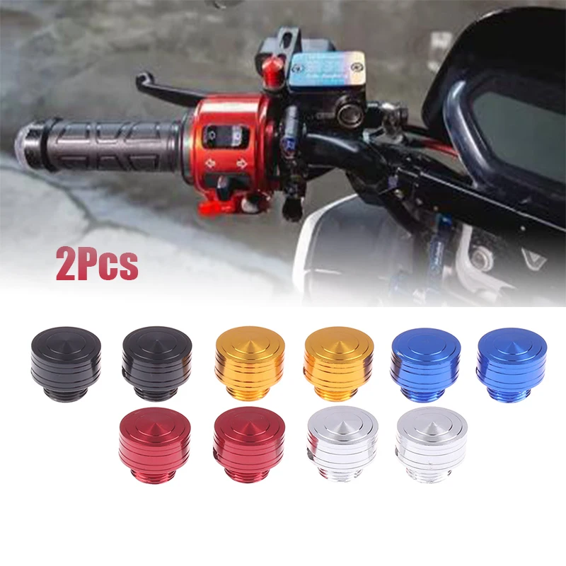 2Pcs Motorcycle Anti-Rust CNC Aluminum M10 Rear View Mirror Hole Plugs Screws Rearview Mirror Holder Moto Accessories