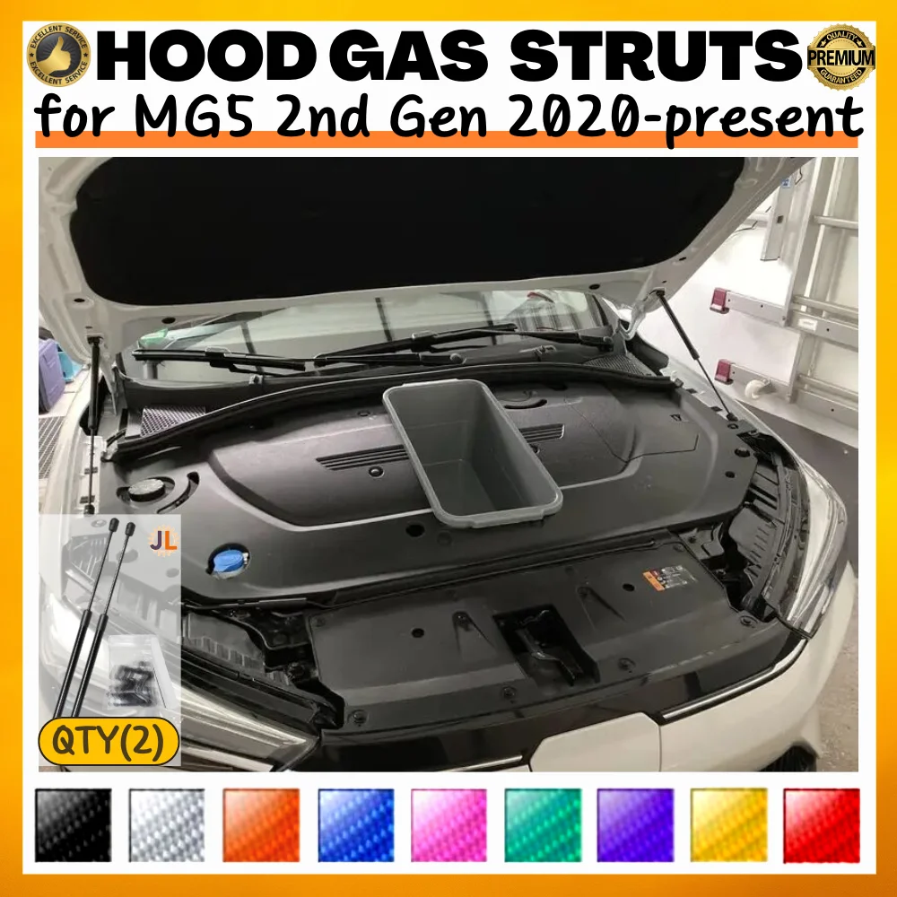

Qty(2) Hood Struts for MG5 2nd Gen 2020-present for MG GT Front Bonnet Modify Dampers Gas Springs Shock Absorbers Lift Supports