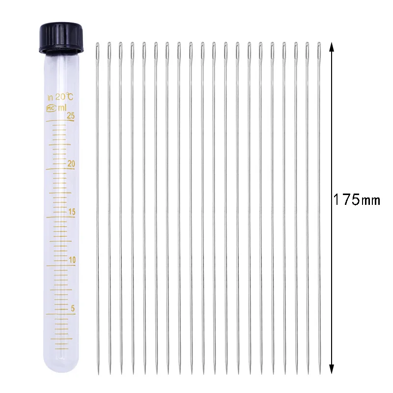 20Pcs 175/150mm Big Size Large Long Steel Needle Big Holes Sewing Needle Home Hand Sewing Tools With Needle Bottle