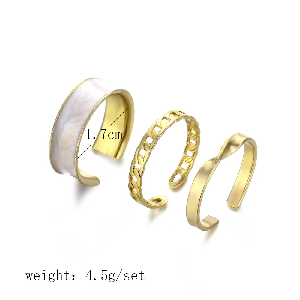 Lost Lady 3pcs Metal Enamel Set Ring For Women Same Style Fashion Girl Cocktail Reception Ring Jewelry Wholesale Direct Selling