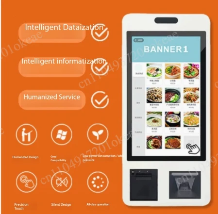 21.5/32 Inch Touch Screen Self Service Order Kiosk, All-in-One POS Terminal for Restaurant & Supermarket Checkout