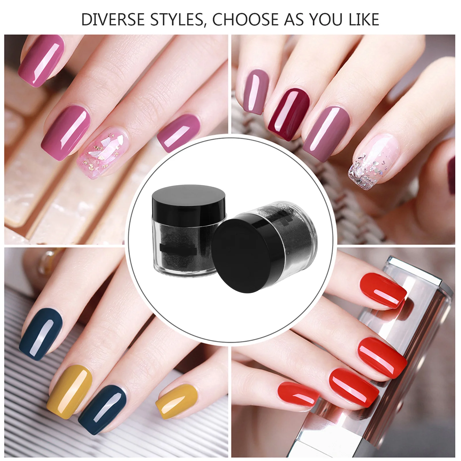 2pcs Art Black Glitter Manicure Decoration For Diy Design Durable Sparkling Tool Art Accessory Glitter Nail Powder Black Nail