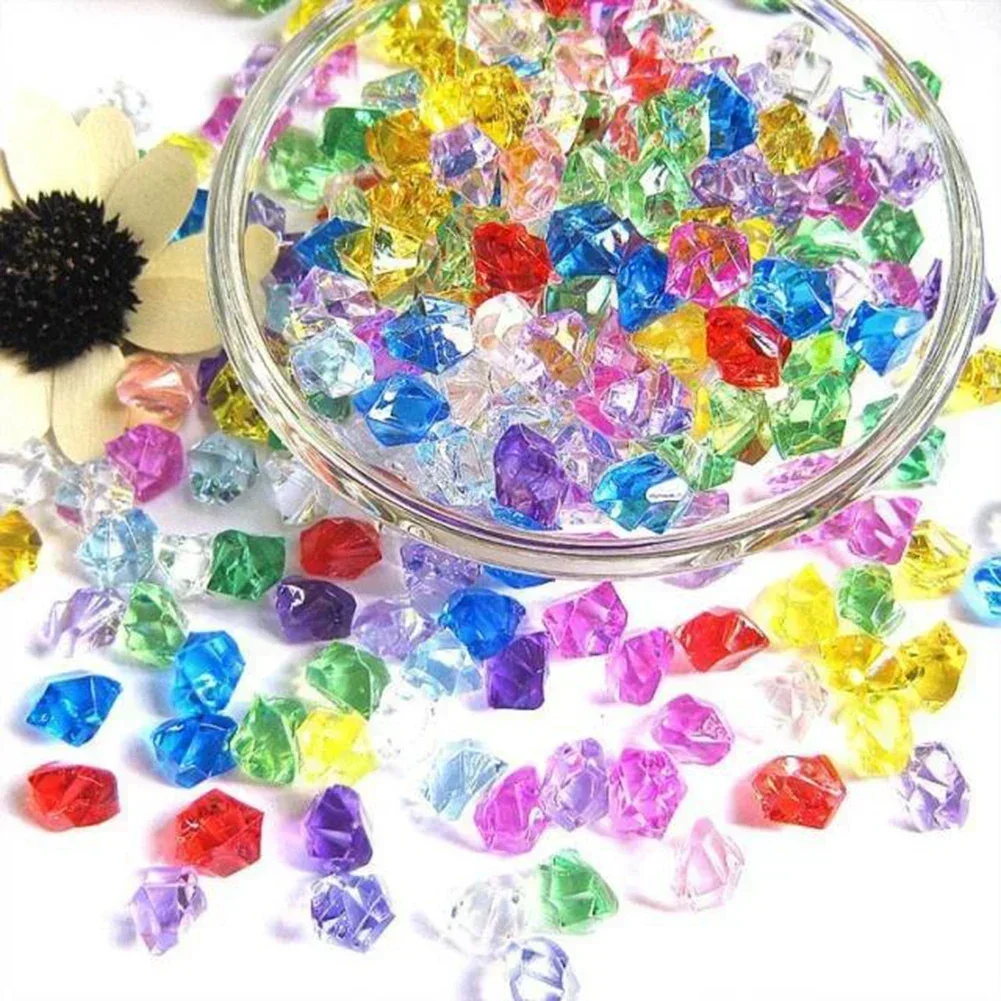 200Pcs Colorful Acrylic Stones Ice Cubes Decor Vase Plant Filler Pebble Fish Tank Aquarium Accessories Home Decor