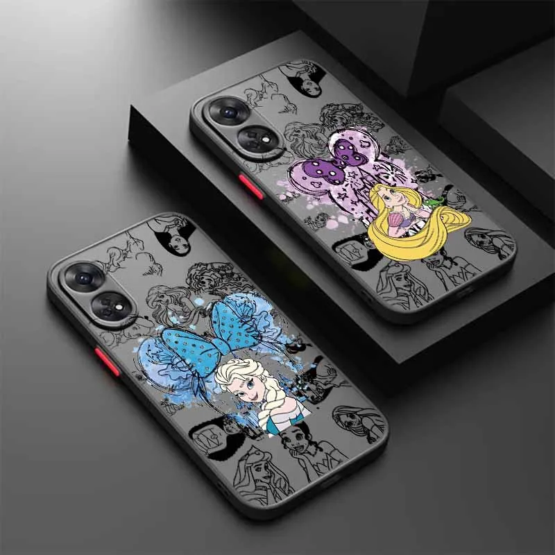 

Disney Princess Cute For OPPO Reno 14 13F 13 8T 8Z 8 7Z 7 6Z 6 5 4 Pro Plus Lite Frosted Translucent Soft Phone Case