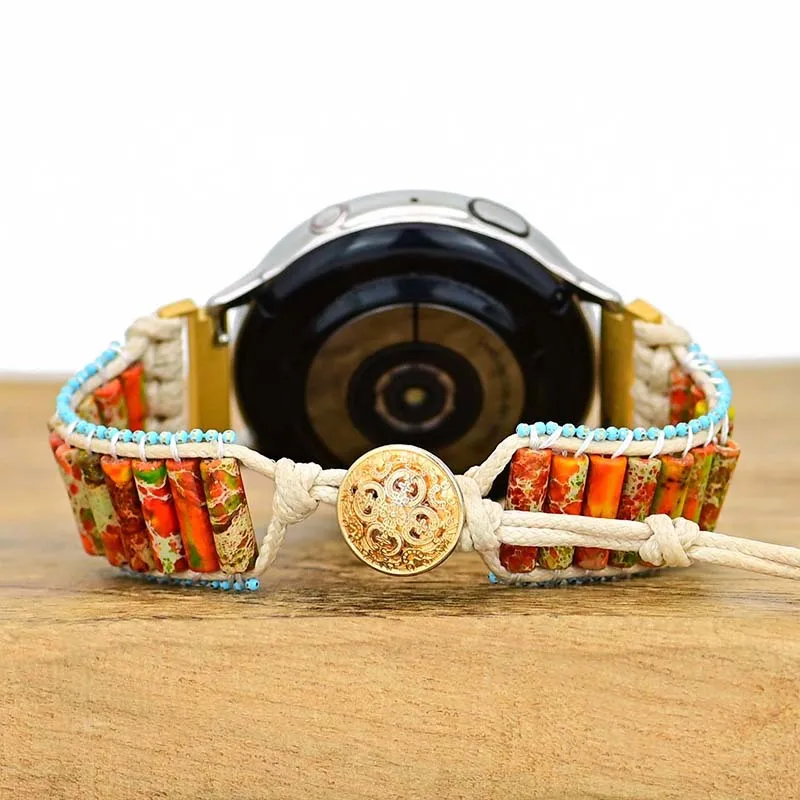 20mm 22mm Bohemian Watch Band For Samsung Galaxy Watch 4 5 6 7 40mm 44mm Natural Stone Strap For Amazfit GTS 4/Huawei GT4/3/2/2e