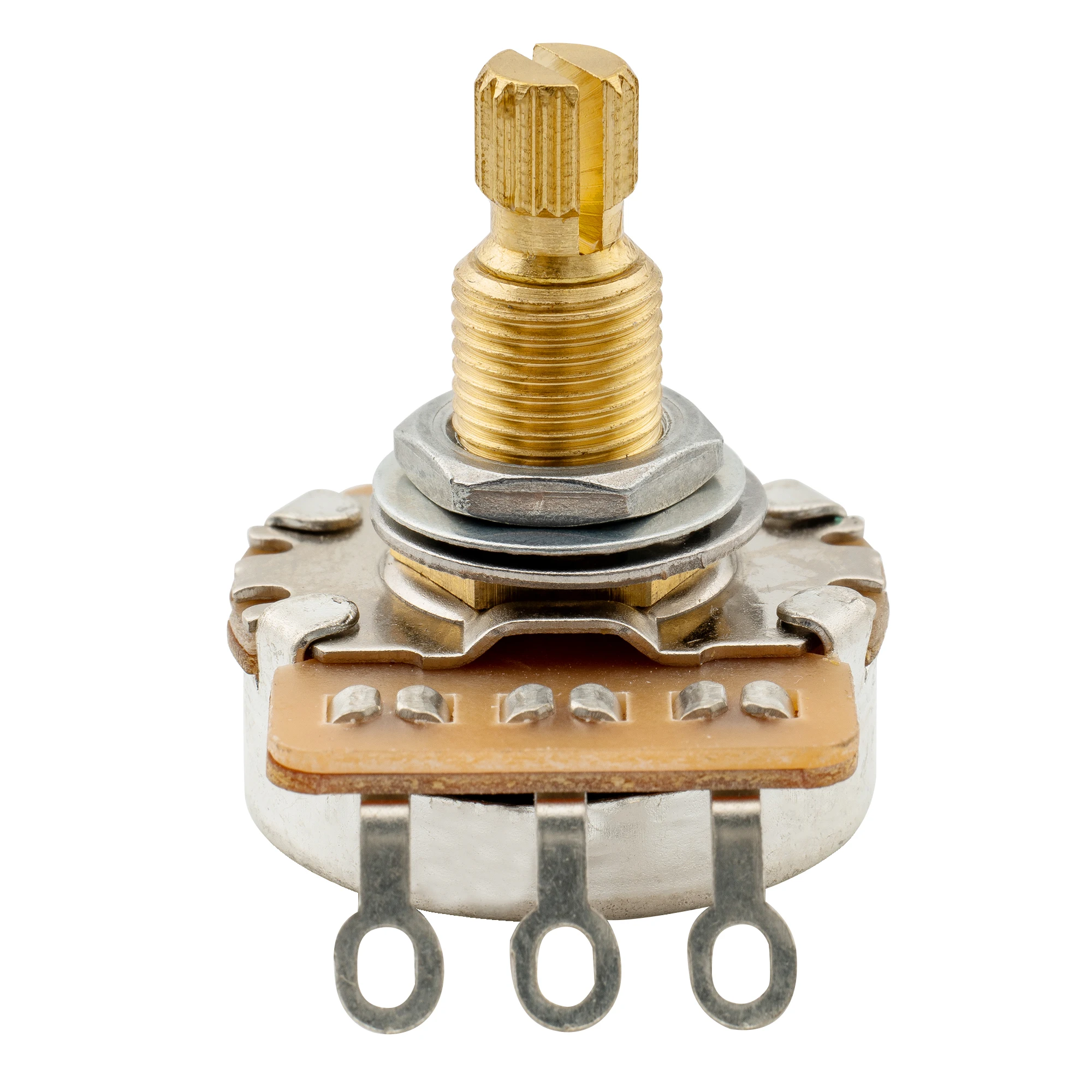 Musiclily Pro HD A250K/B250K/A500K/B500K/A25K/A1M Vollmessing Metrisch Grob 18-Spline Geteilter Schaft Potentiometer – Detail 13