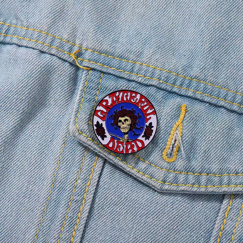 The Grateful Dead Rock Band Enamel Pin Music Metal Badge Punk Backpack Pin Fan Collector Jewelry Gift Clothes Bag Brooch