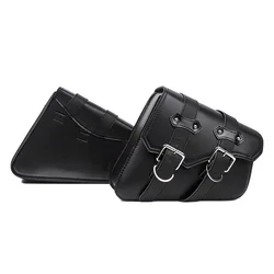 PU Leather Motorcycle Saddlebags Side Tool Bag Black Luggage Saddle Bag for Harley Davidson Sportster XL883 XL1200 Accessories