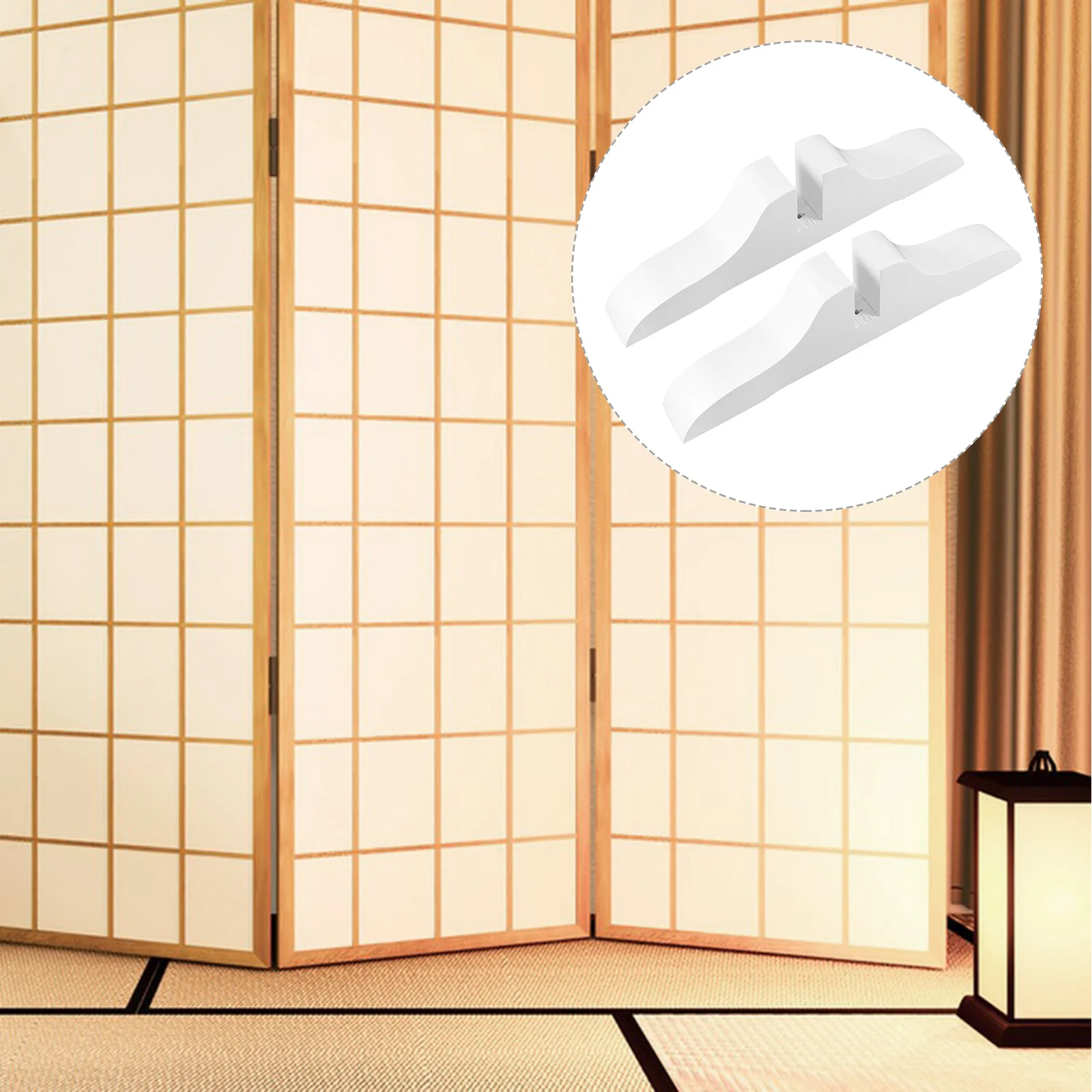 

2pcs Screen Divider Base Folding Room Divider Stand Thickened Wear-Resistant Wooden Bracket For Office Home Privacy Screen