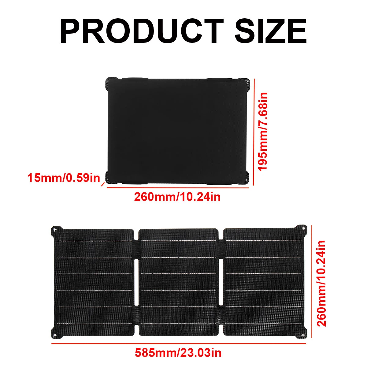 45W 5V/12V Portable Folding Solar Panel Type-c USB+DC Output Solar Charger Outdoor Power Supply for Mobile Phone Power Generator