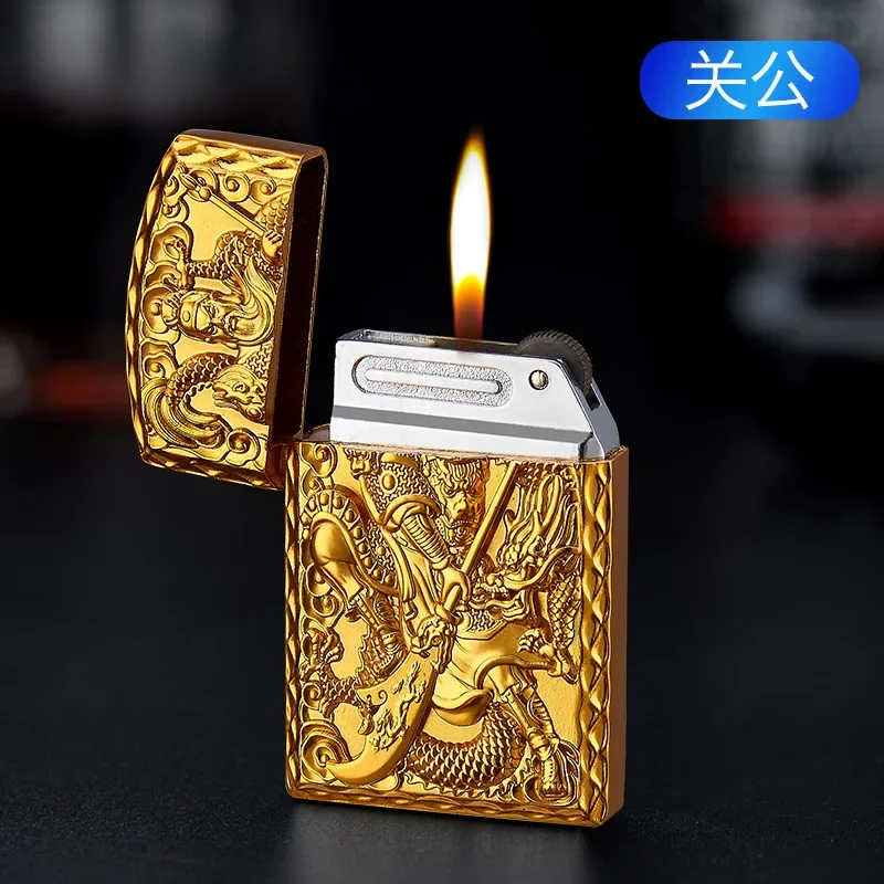 2024 Creative Metal Skull Bright Sound Refillable Gas Lighters Grinding Wheel Flint Tobacco Lighters Men Smoker Gift