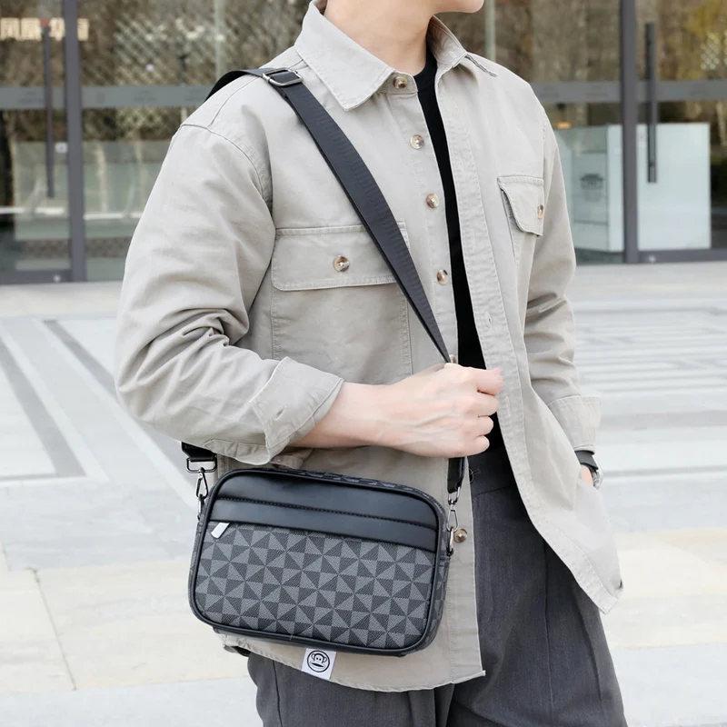 موضة نمط الرجال حقيبة صغيرة عالية الجودة بولي Leather الجلود Crossbody حقيبة ساعي للرجال أنيق الرجال حقيبة يد حقيبة كتف يعرض #3