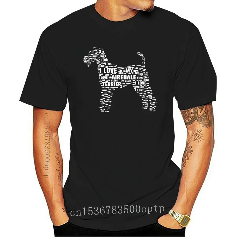 Camiseta de hombre nueva, amo a mi Airedale Terrier. Regalo divertido para amantes de las mascotas, camiseta Unisex