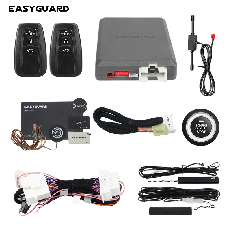 

EASYGUARD plug &play can bus fit for RAV4 FJ Camry Fortuner Hilux Corolla auto starter push button stop Anti-Theft car alarm kit