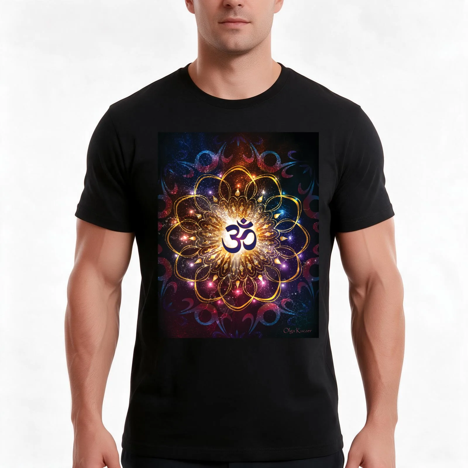 The higher power of Om - sacred geometry T-Shirt, Summer Casual Cotton Tee, Oversized Streetwear Tops, Vintage Graphic Print