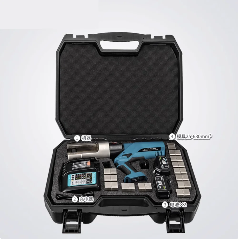 Electric hydraulic pliers EZ-630 lithium portable crimping pliers rechargeable cable copper nose terminal pressing machine