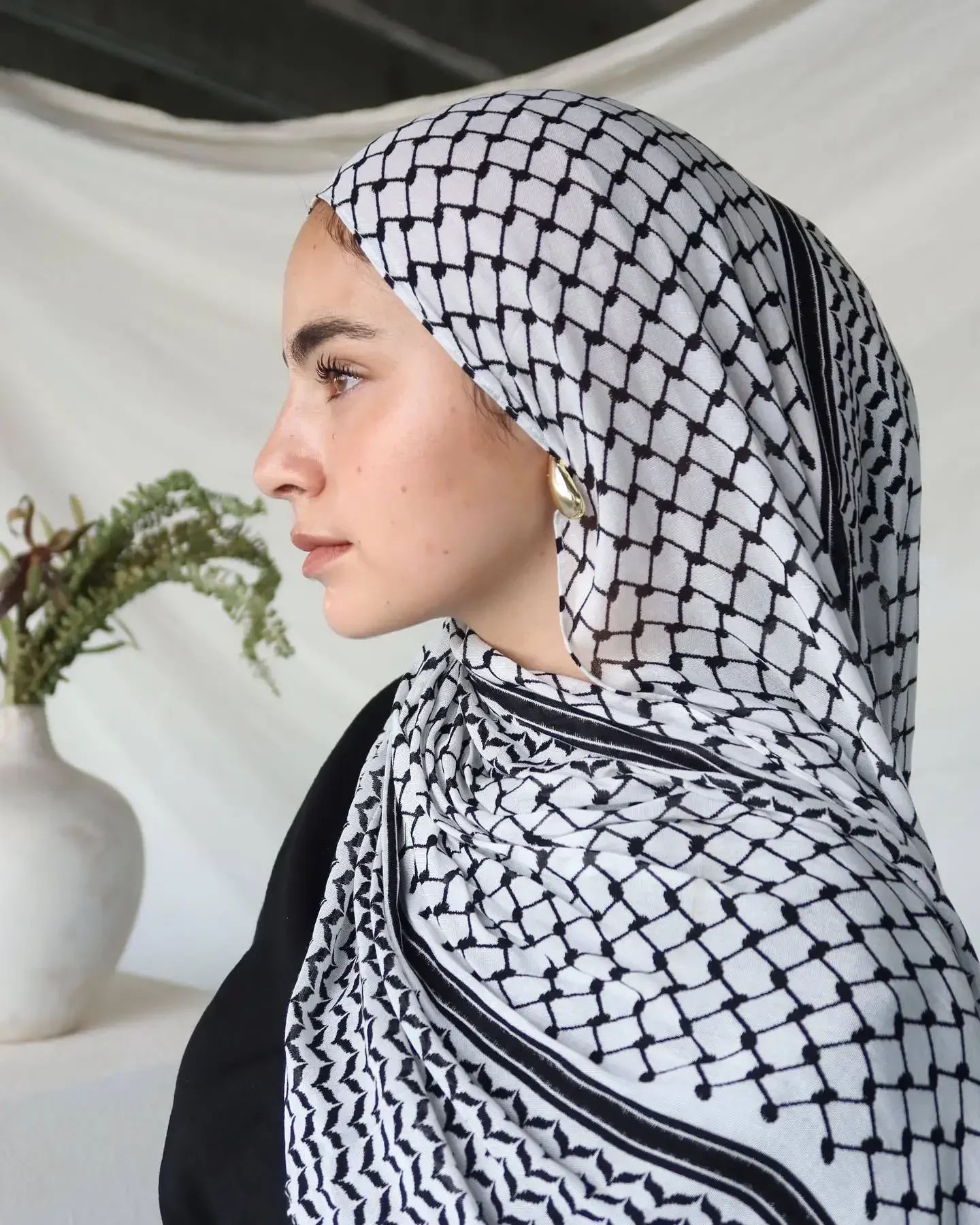 Keffiyeh Scarf Hijab Printed Chiffon Muslim Hijabs for Woman Dubai Turkey Palestinian Headscarf Arabic Turban Islamic Clothing